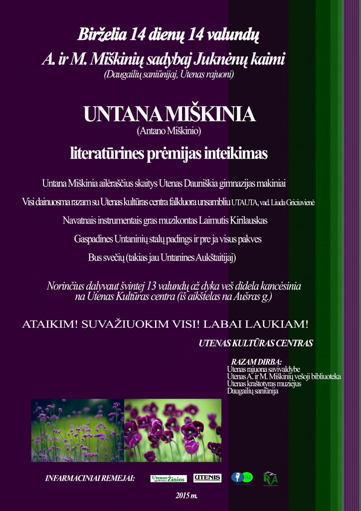 Miškinio premijos afiša.